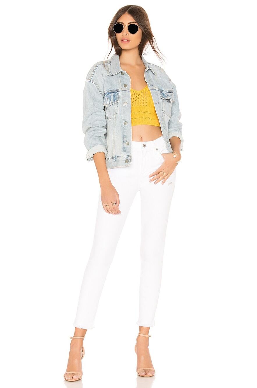 Citizens of Humanity Rocket Crop High Rise Skinny White Jeans Size 26 $198